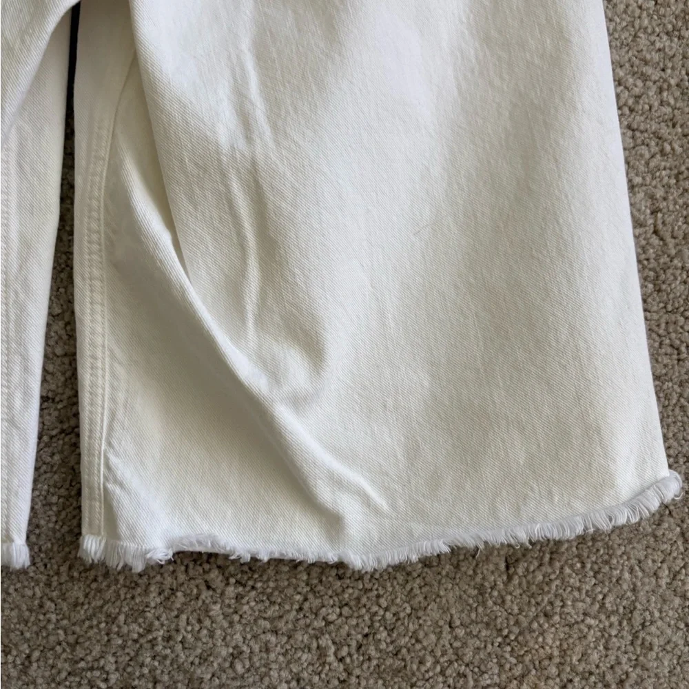 Isabel Marant Natalina wide leg long denim shorts in white size 30